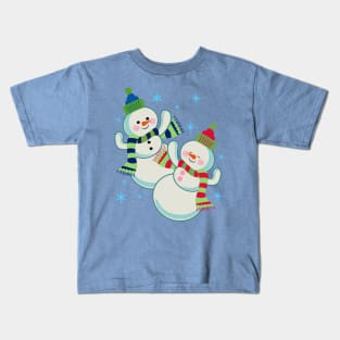 dancing snowman Kids T-Shirt